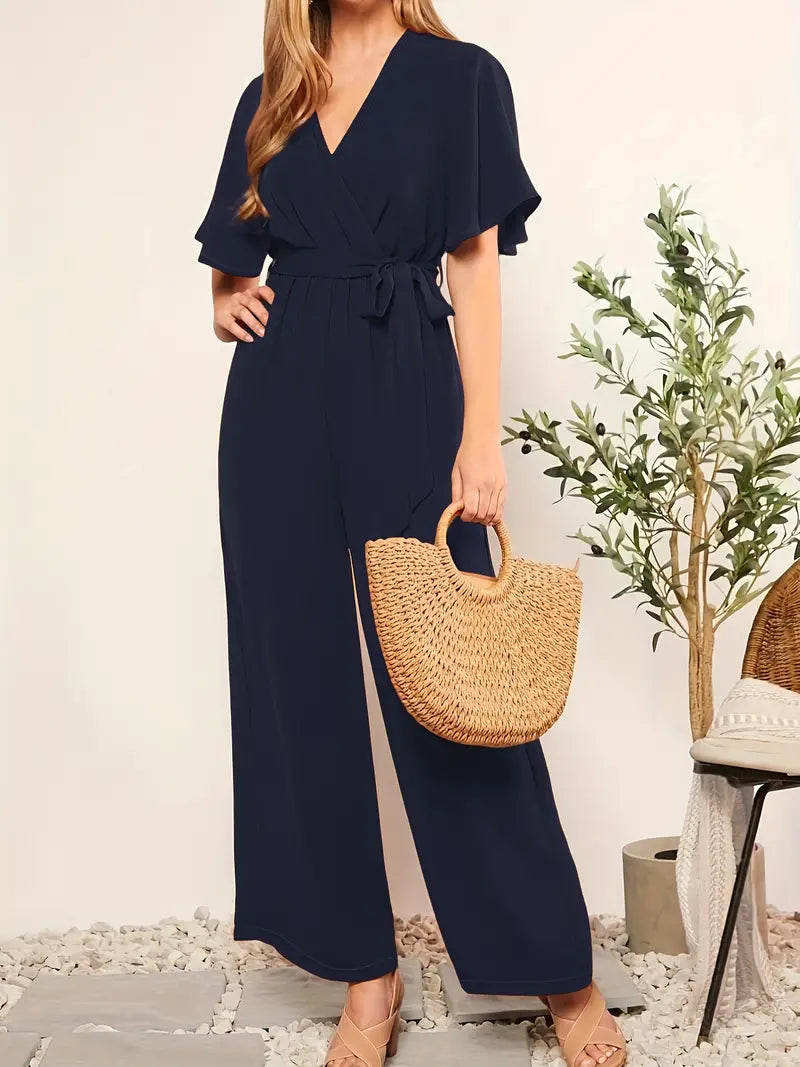 Elegant V Neck Jumpsuit