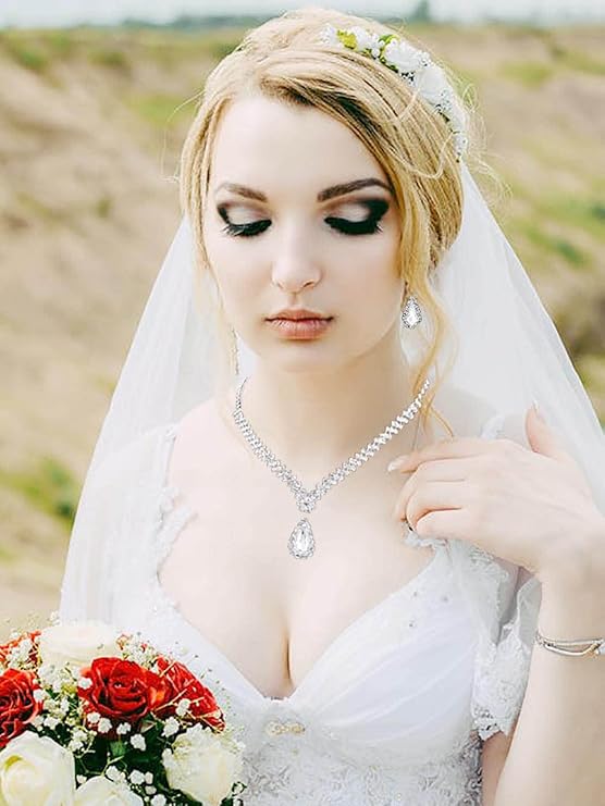 Rhinestone Bridal Necklace Set