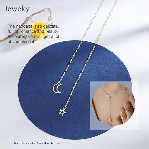 Star And Moon Drop Neck Chain