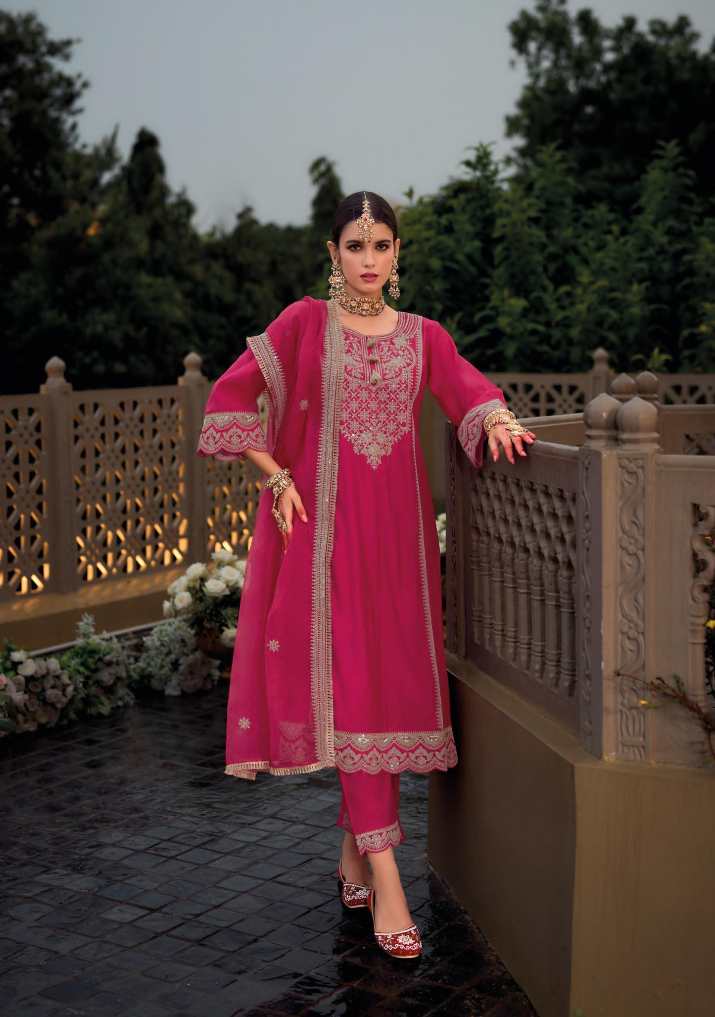 Readymade Embroidery Suit With Dupatta