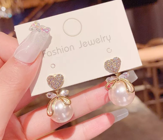 Pearl Selling Hot & Heart Earrings