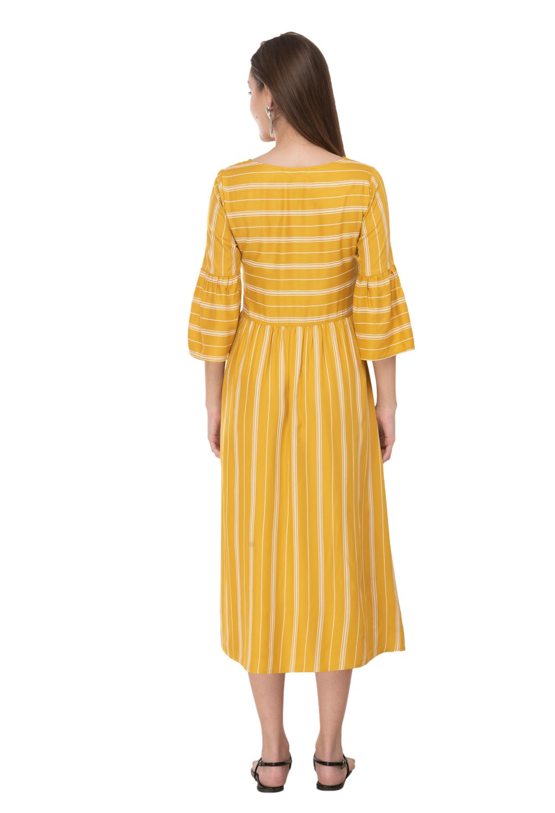 Yellow Striped Kurta For Women