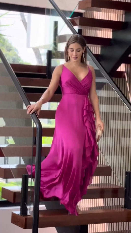 Split Ruffle Maxi Dress