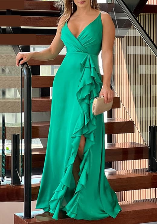 Split Ruffle Maxi Dress