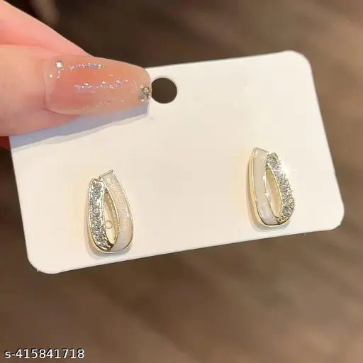 Double layer U shaped Earrings Studs