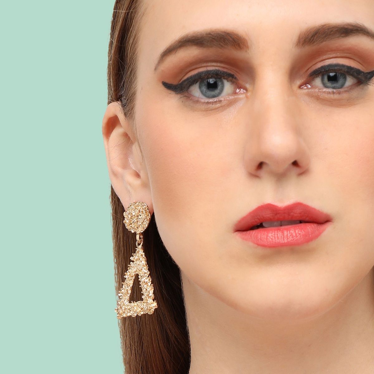 Geometric Shape Triangle  Drop Earrings