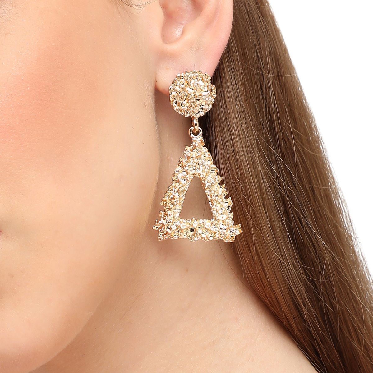 Geometric Shape Triangle  Drop Earrings